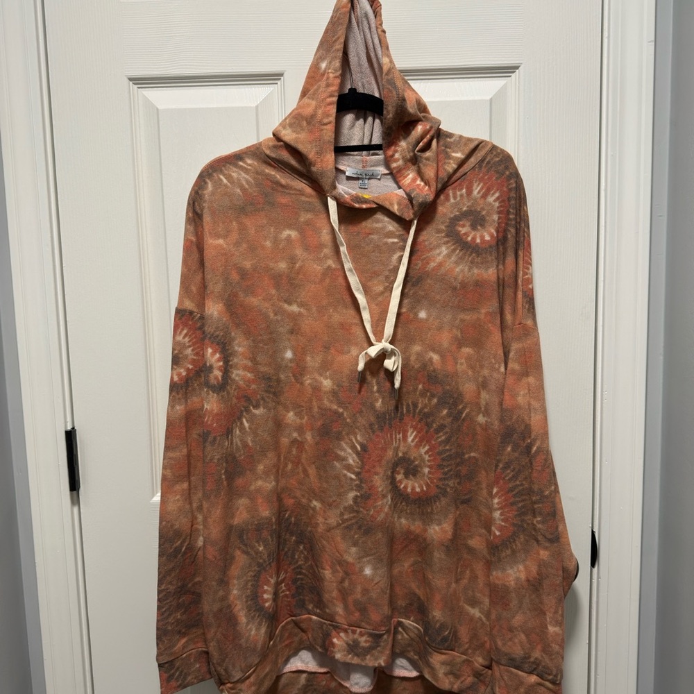 White Birch Oversized Brown Tan Hoodie